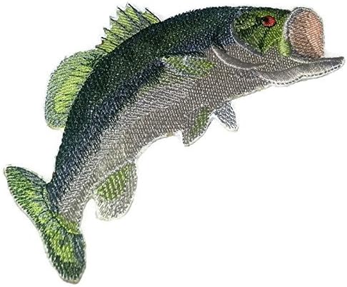 השפע של הטבע דיוקנאות דגים בהתאמה אישית של הטבע [Bargemouth Bass] ברזל רקום על תיקון/תפירה [6 x